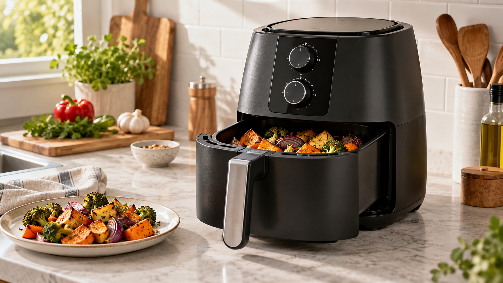 Air Fryers & Countertop Cooking kitchen scene