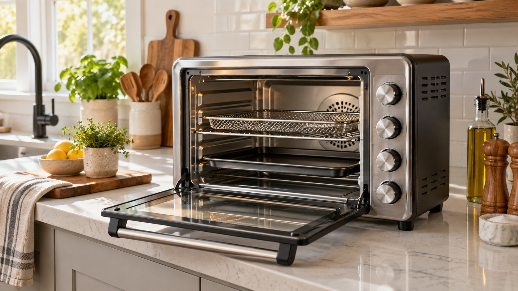 Ninja Foodi Digital Air Fry Oven in a kitchen setting