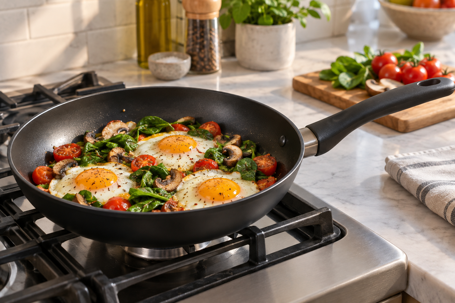 Nonstick Frying Pan in a kitchen setting