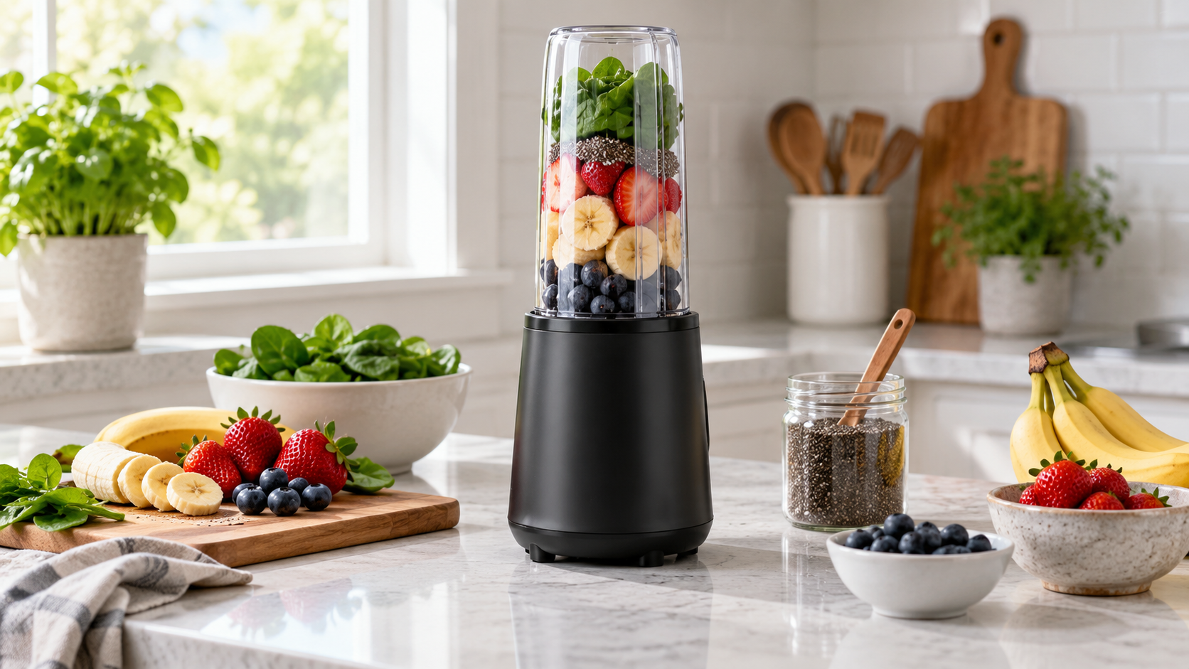 Nutribullet Pro 900 in a kitchen setting