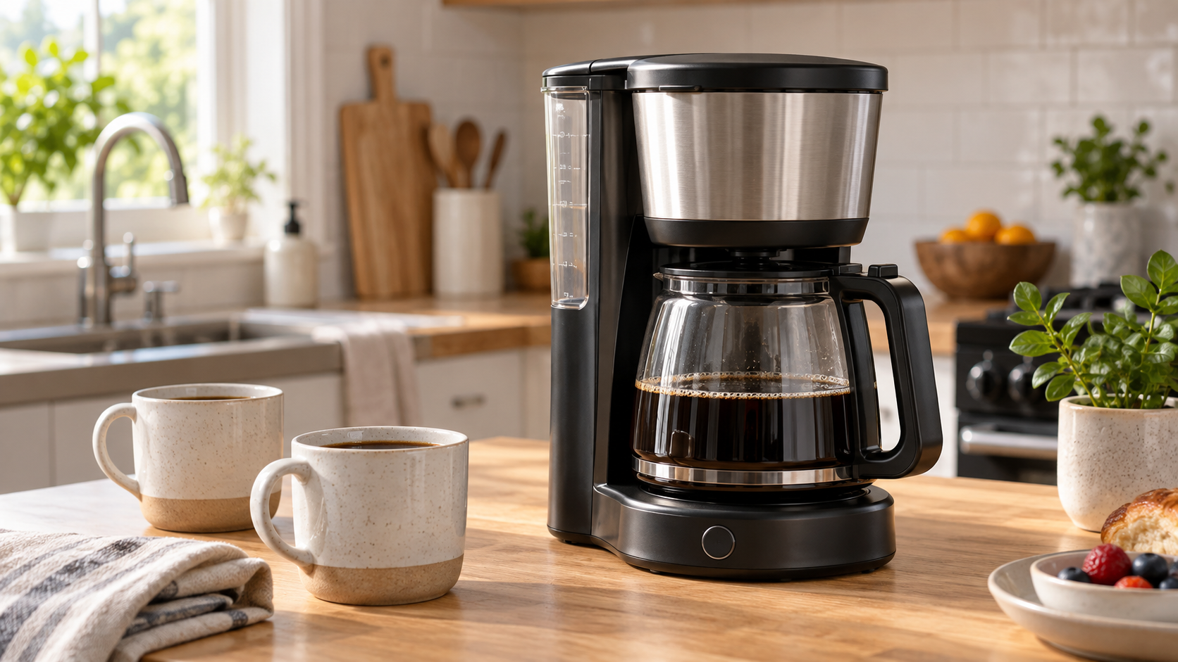 OXO Brew 8-Cup Coffee Maker in a kitchen setting