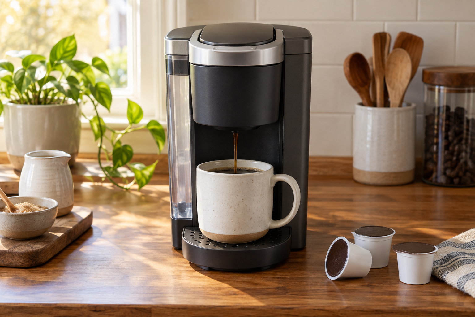 Keurig K-Mini Single-Serve Coffee Maker in a kitchen setting